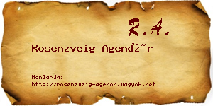 Rosenzveig Agenór névjegykártya